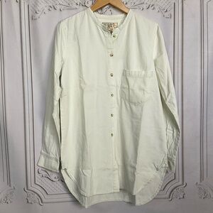 Sandrine Rose FREE PEOPLE Manderin Button Down Long Sleeve Denim Shirt Women Med